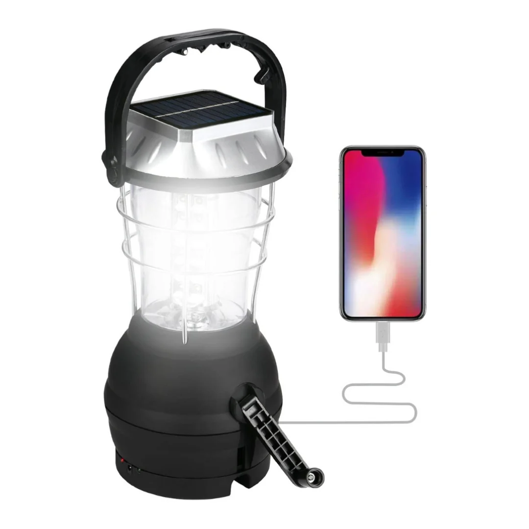 Draagbare Campinglamp – LED - Zonne-energie & Handslinger - Afbeelding 2