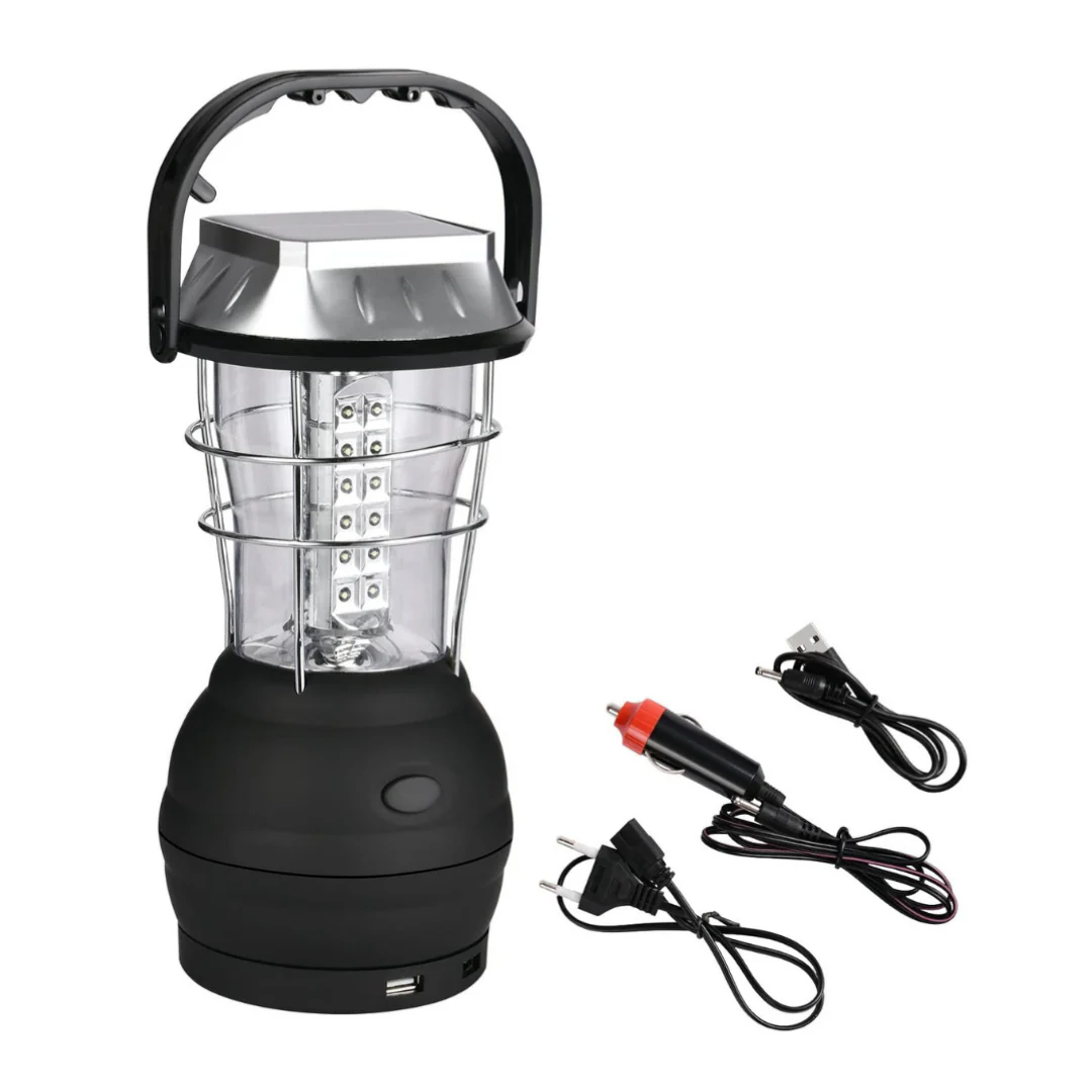 Draagbare Campinglamp – LED - Zonne-energie & Handslinger - Afbeelding 3