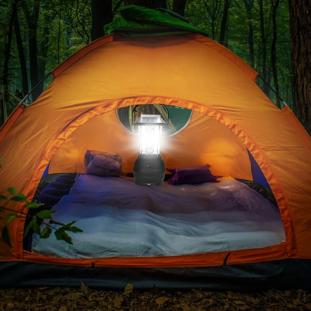 Draagbare Campinglamp – LED - Zonne-energie & Handslinger - Afbeelding 8