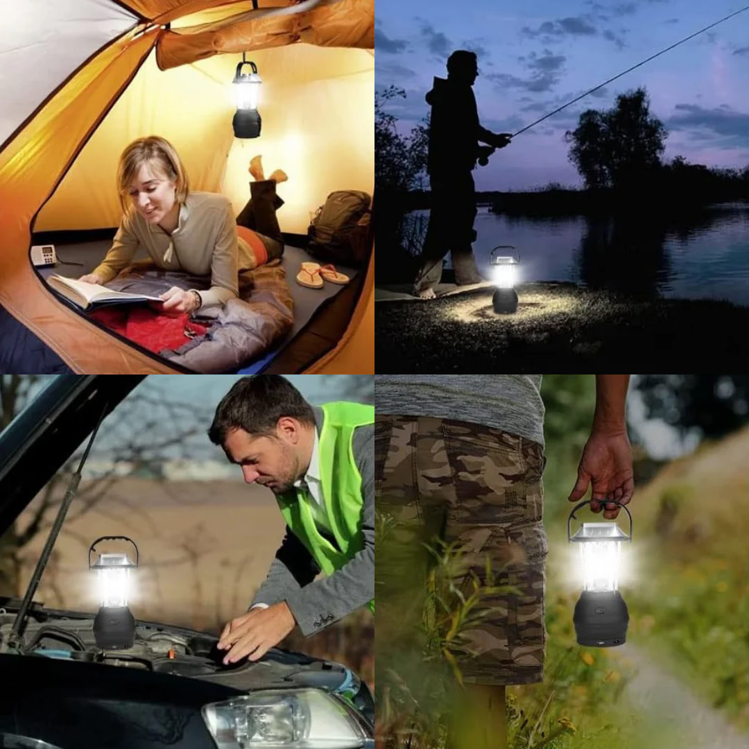 Draagbare Campinglamp – LED - Zonne-energie & Handslinger - Afbeelding 9