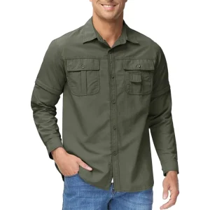 OutdoorHaven Heren Shirt - Ritsbare Mouwen