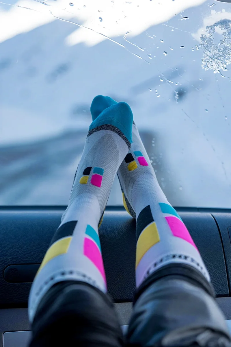 Technical Ski Socks Bamboo Freeride | White - Afbeelding 3