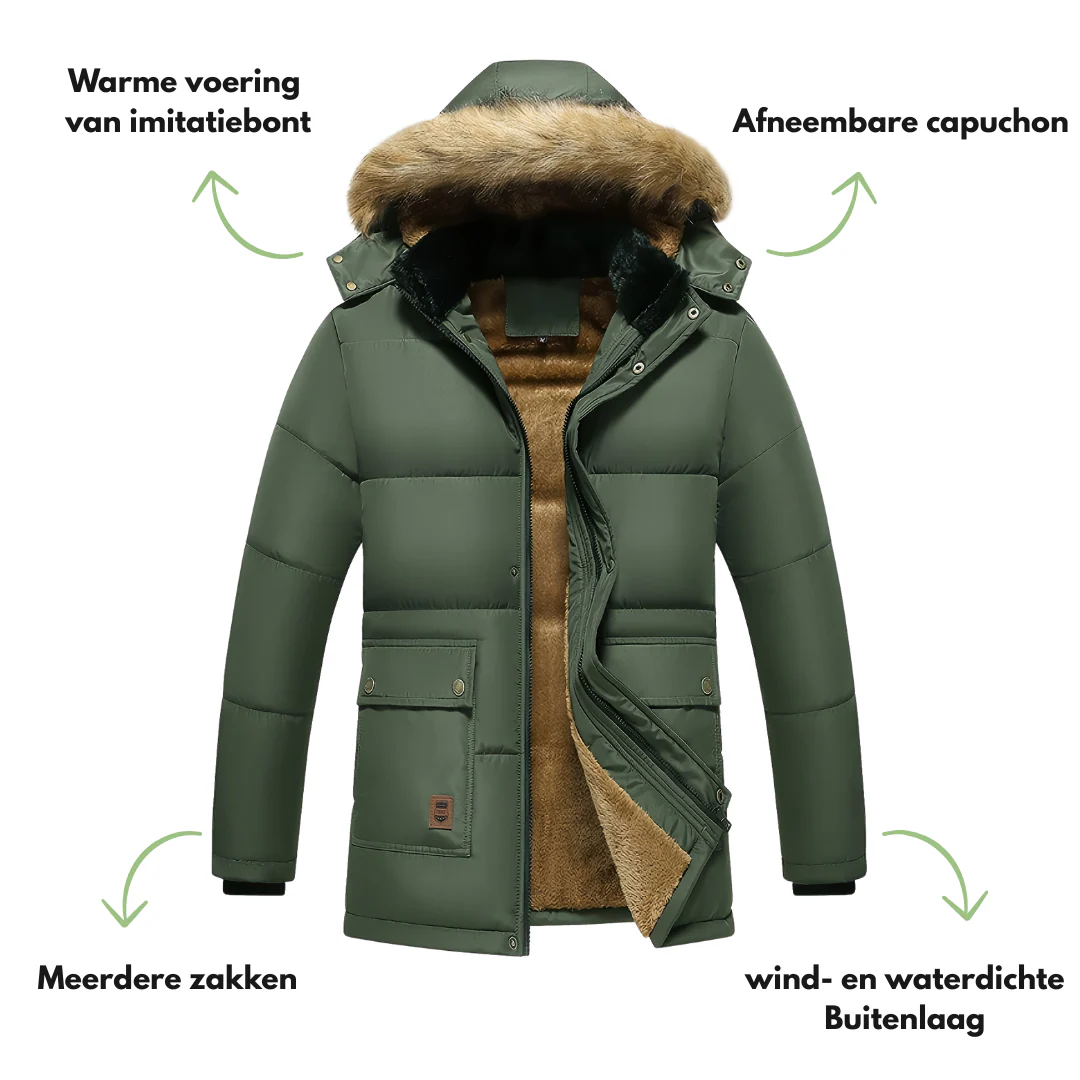 Heren Winterjas – Gevoerd – Winddicht & Waterdicht - Afbeelding 3