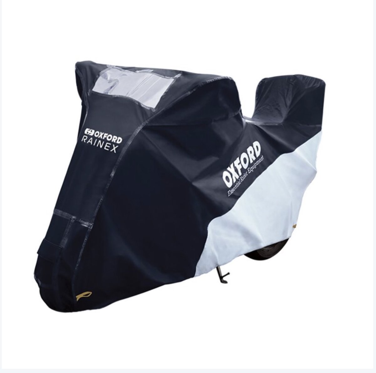 OXFORD Rainex Outdoor Motorhoes – Zwart/Zilver – Moto/Scooter met topkoffer – M