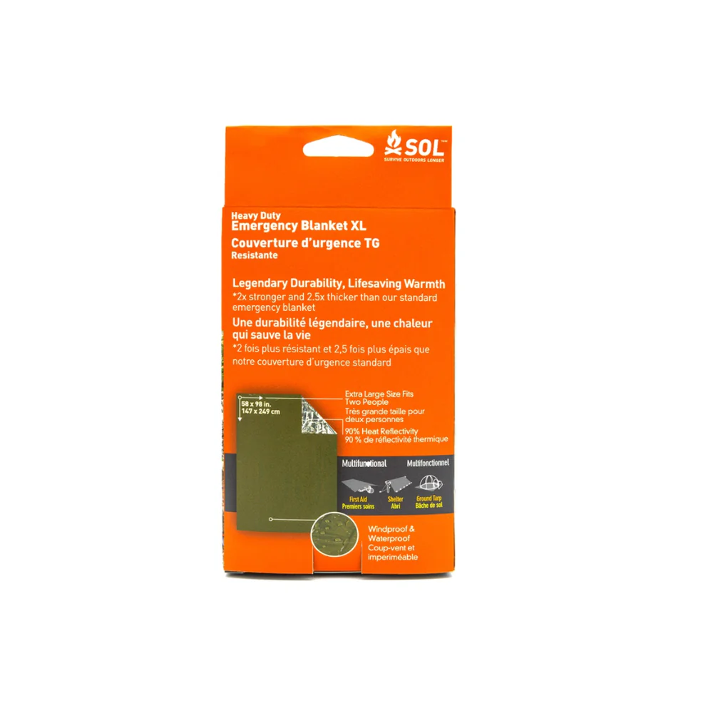 SOL • Thermisch nooddeken XL • Wind- & waterdicht 90% warmte - Afbeelding 4