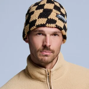 Checkerboard Beanie | Warm Sand