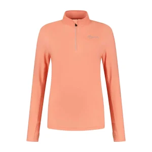 Core Hardlooptop Lange Mouw 1/2 Zip Dames - Koraal
