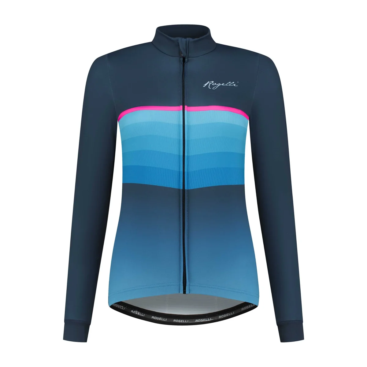 Impress II Fietsshirt Lange Mouw Dames - Blauw/Roze