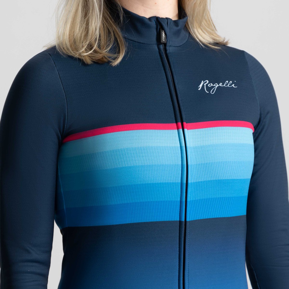 Impress II Fietsshirt Lange Mouw Dames - Blauw/Roze - Afbeelding 7