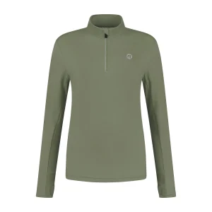 Core Hardlooptop Lange Mouw 1/2 Zip Dames - Legergroen