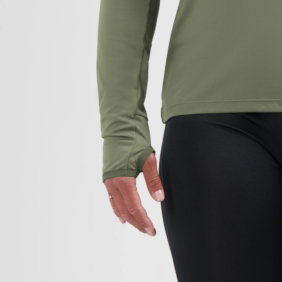 Core Hardlooptop Lange Mouw 1/2 Zip Dames - Legergroen - Afbeelding 7