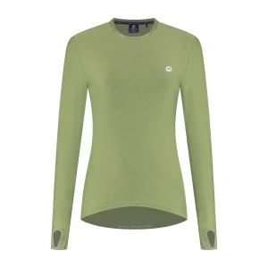 Essential Hardlooptopshirt Lange Mouw Dames - Saliegroen