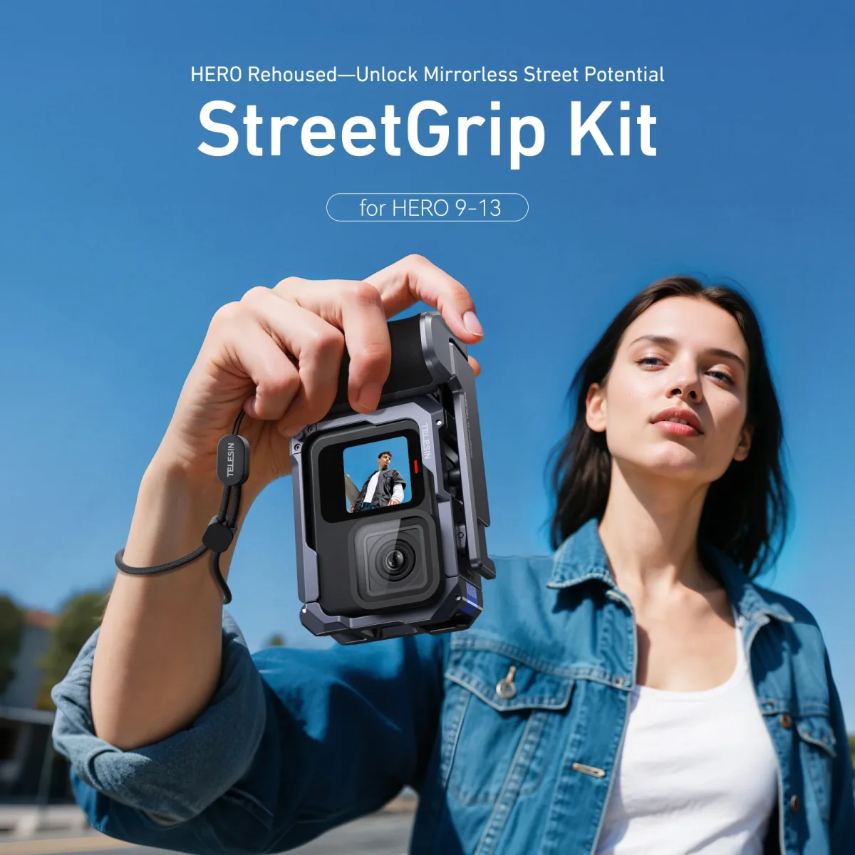 Telesin StreetGrip Kit voor GoPro 9/10/11/12/13 met cage - Afbeelding 3