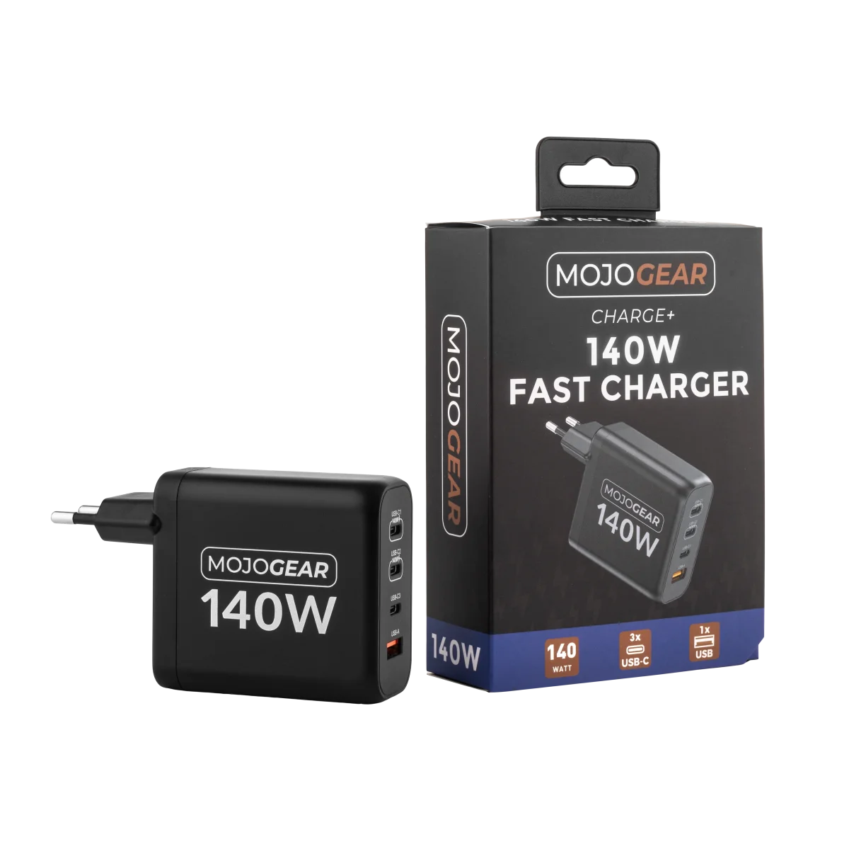 MOJOGEAR CHARGE+ 140 Watt oplader met USB naar Lightning kabel 1,5 meter | iPhone snellader - Afbeelding 5