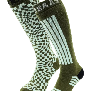 Ski Socks 2-pack | Olive Green